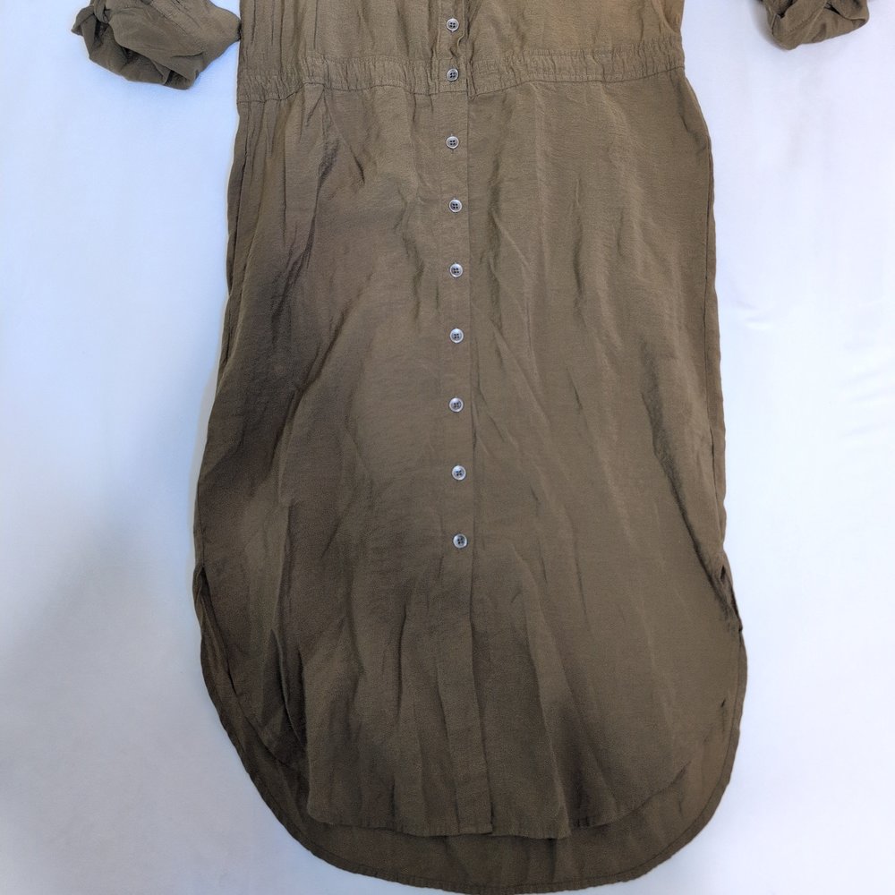 Maeve Green Button-Front Midi Shirt Dress 0P (Petite) - Picture 6 of 7